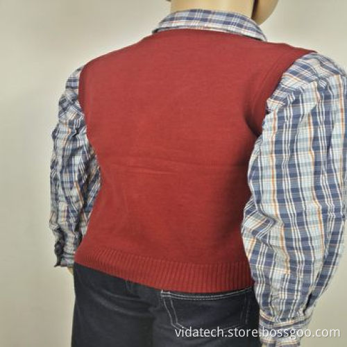Kid's wool knitted vest, available in various sizes, styles, colors and fabric